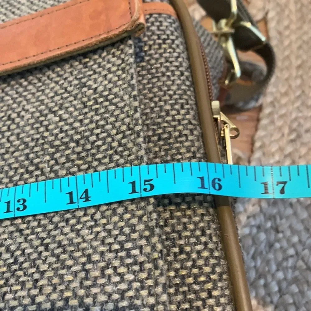 Vintage Hartmann Tweed Leather Carry On Laptop Bag Briefcase Messenger 16x11